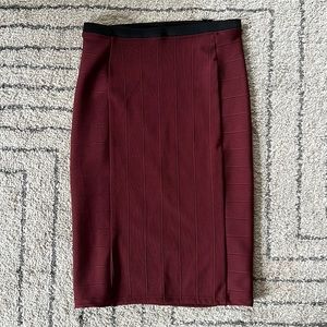 Zara Burgundy Maroon Bodycon Pencil skirt Small
